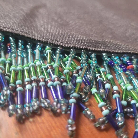 Beaded V-Hem Denim Skirt, Sz XS-S - Picture 2 of 13